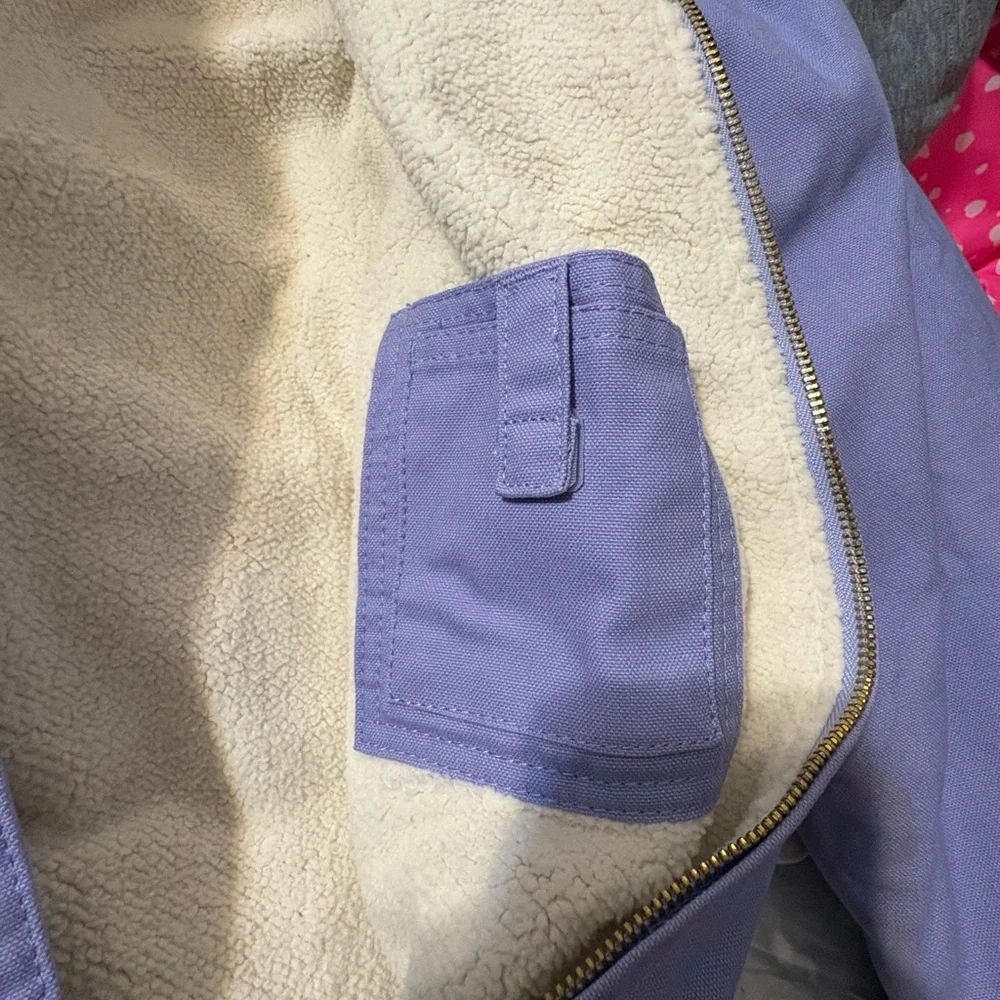 Blue Mountain Junior Girls'‎ Sherpa-Lined Hooded Jacket Lavender large 14/16